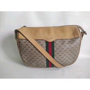 Vintage Gucci GG Monogram Web Stripe Crossbody Bag 01.37.4001 Italy